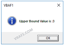 VBA UBound Function