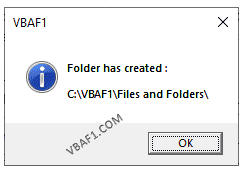 VBA Create a Folder