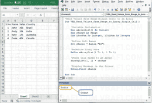 VBA Read Values from Range to an Array in Excel with Examples | VBAF1
